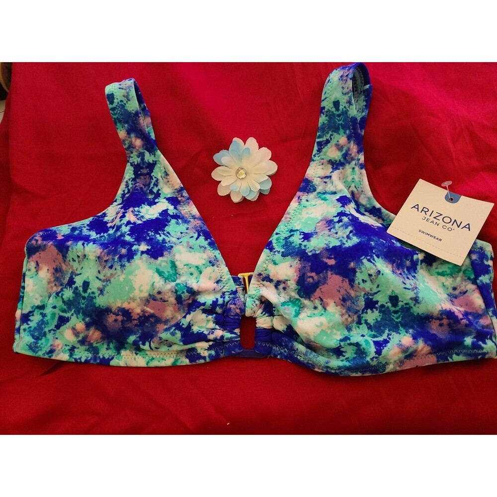 NWT Arizona Jeans Co. Swim Top Blue Dye Pattern Size xLarge nwt